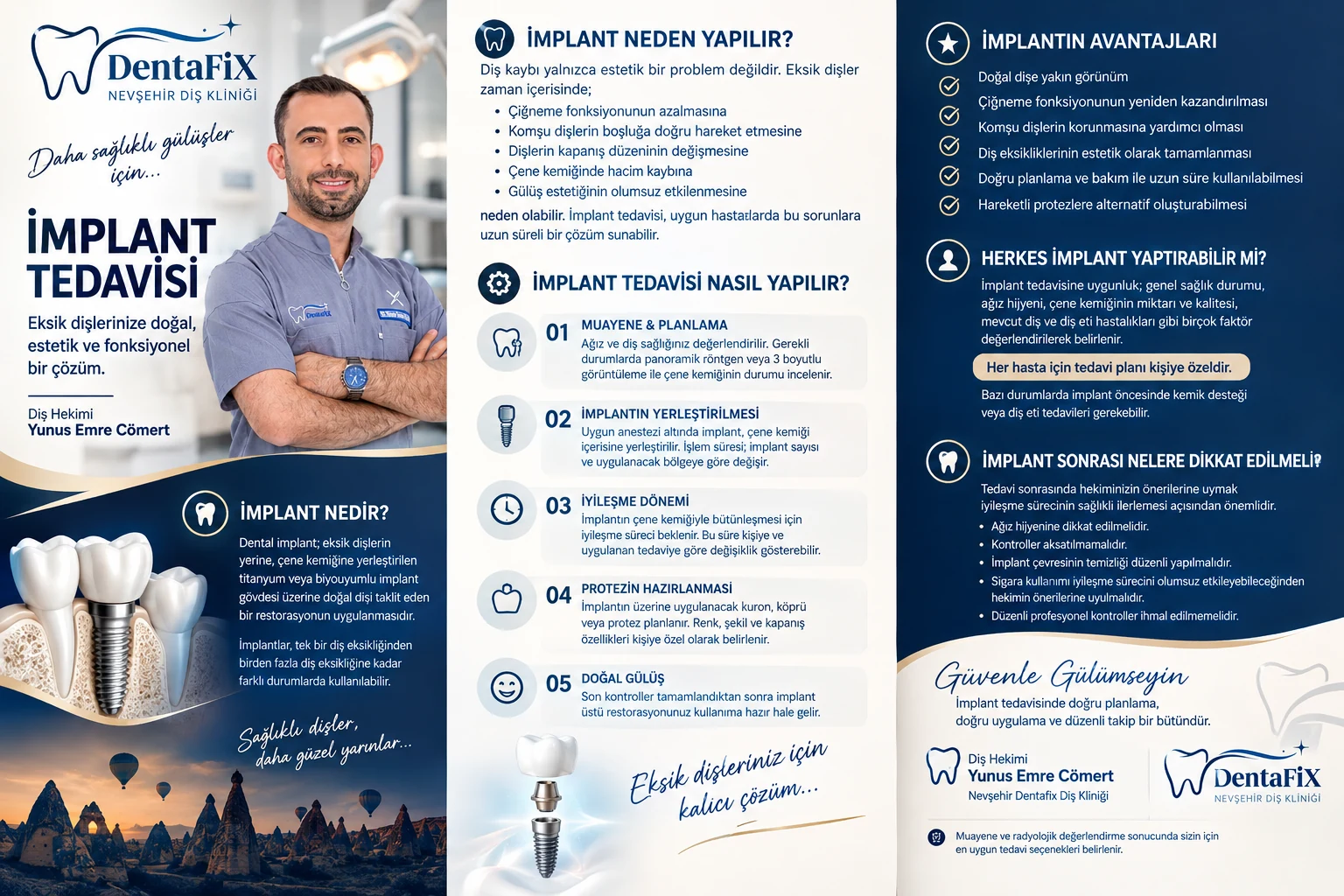 DentaFİX Nevşehir implant tedavisi bilgilendirme rehberi