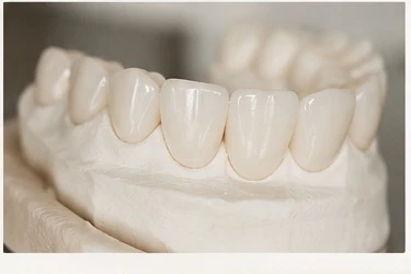 Zirkonyum restorasyonların yer aldığı diş modeli