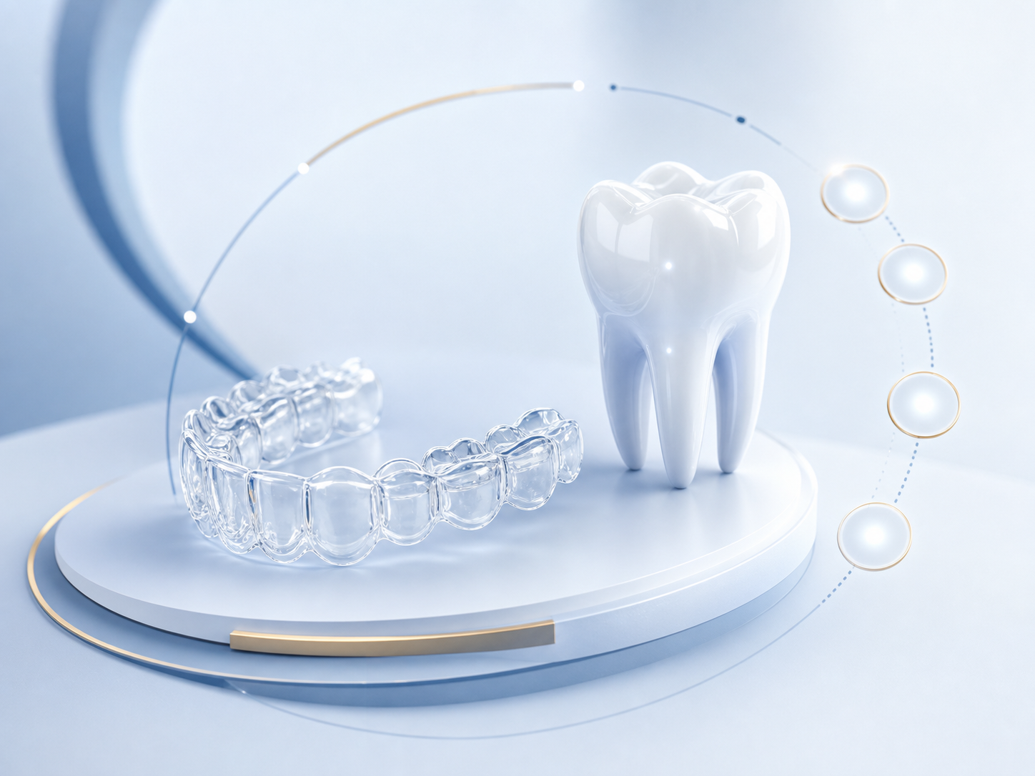 Tedavi sonrası takip yaklaşımını temsil eden 3D dental görsel